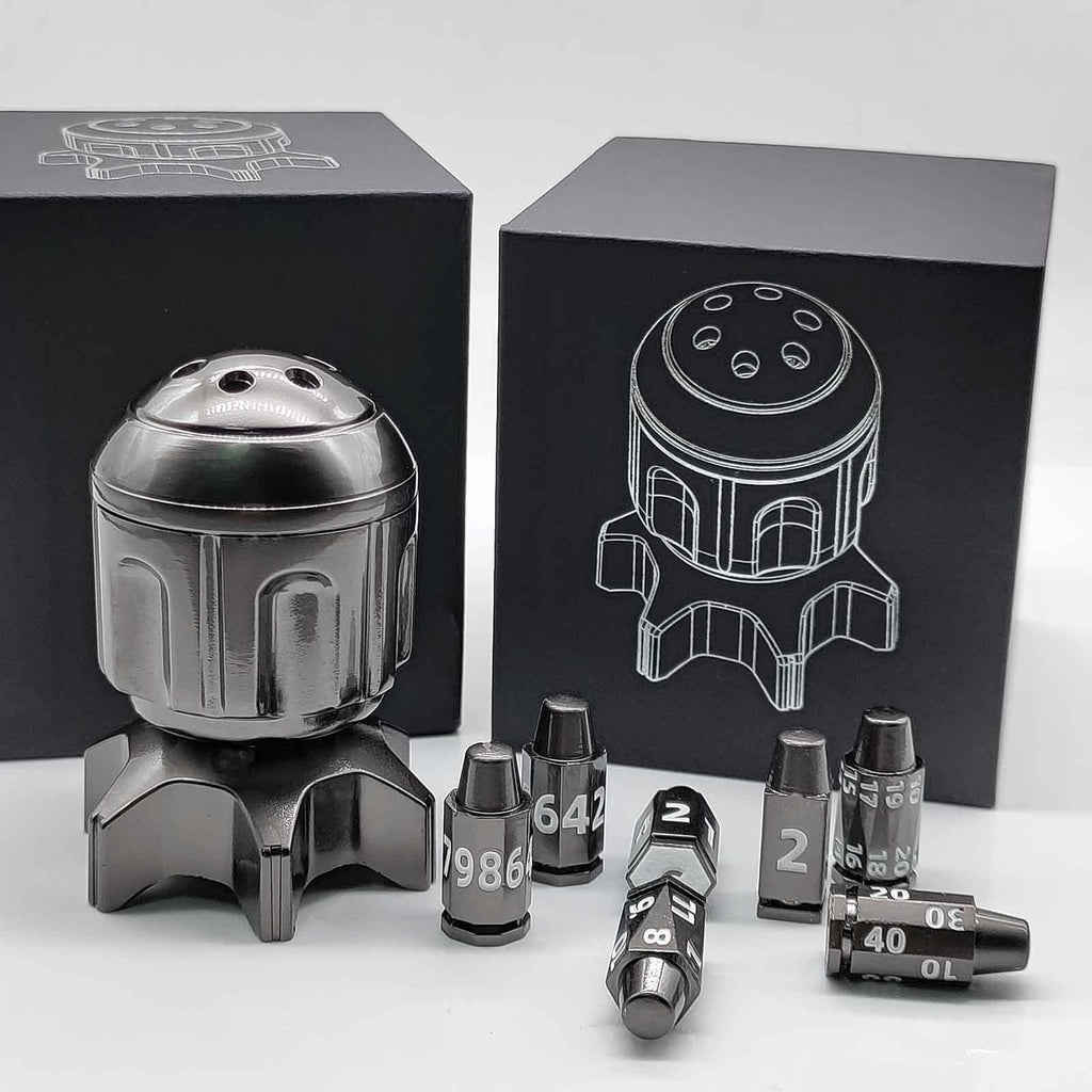 Metal Fidget Toy – RocketDice Rotating Dice Set with Zinc Alloy Bullet-Inspired EDC detail image - detail view 7
