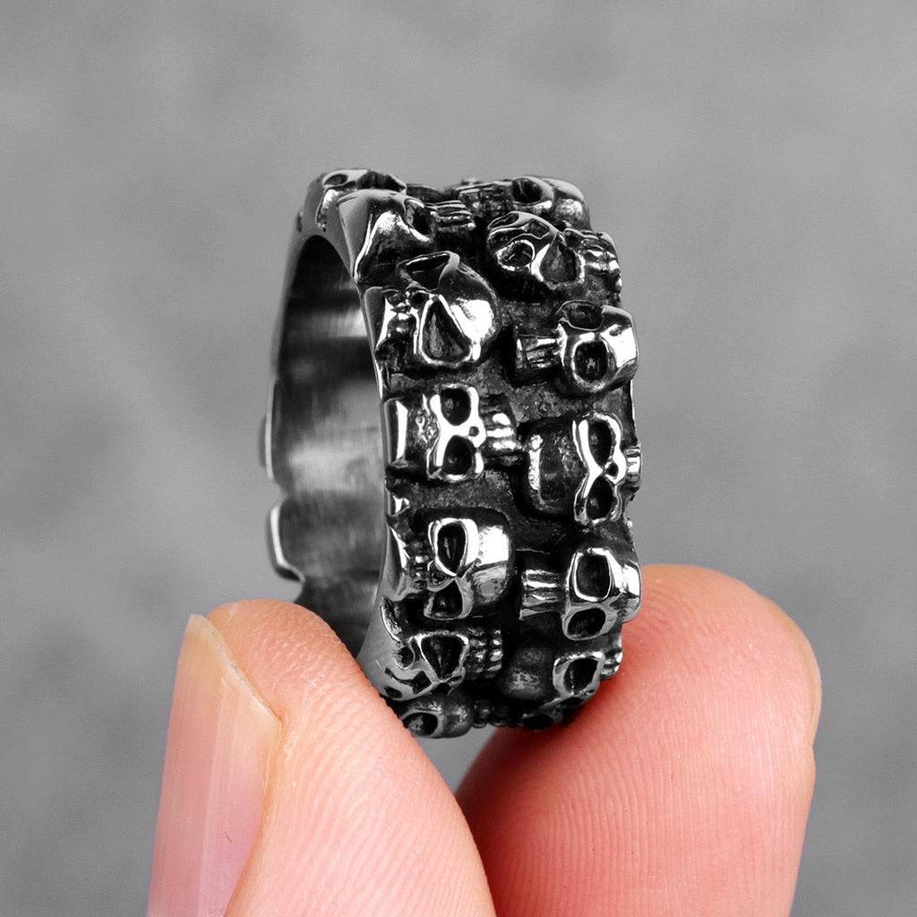 Multi Skull Ring – Carving Gothic Punk Biker for Alternative Styling, Collecting detail image