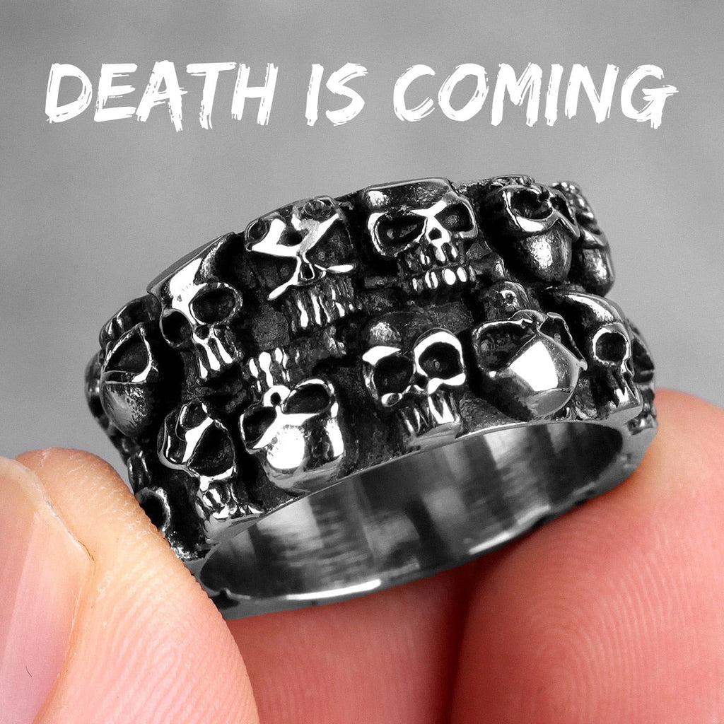 Multi Skull Ring – Carving Gothic Punk Biker for Alternative Styling, Collecting detail image - detail view 6