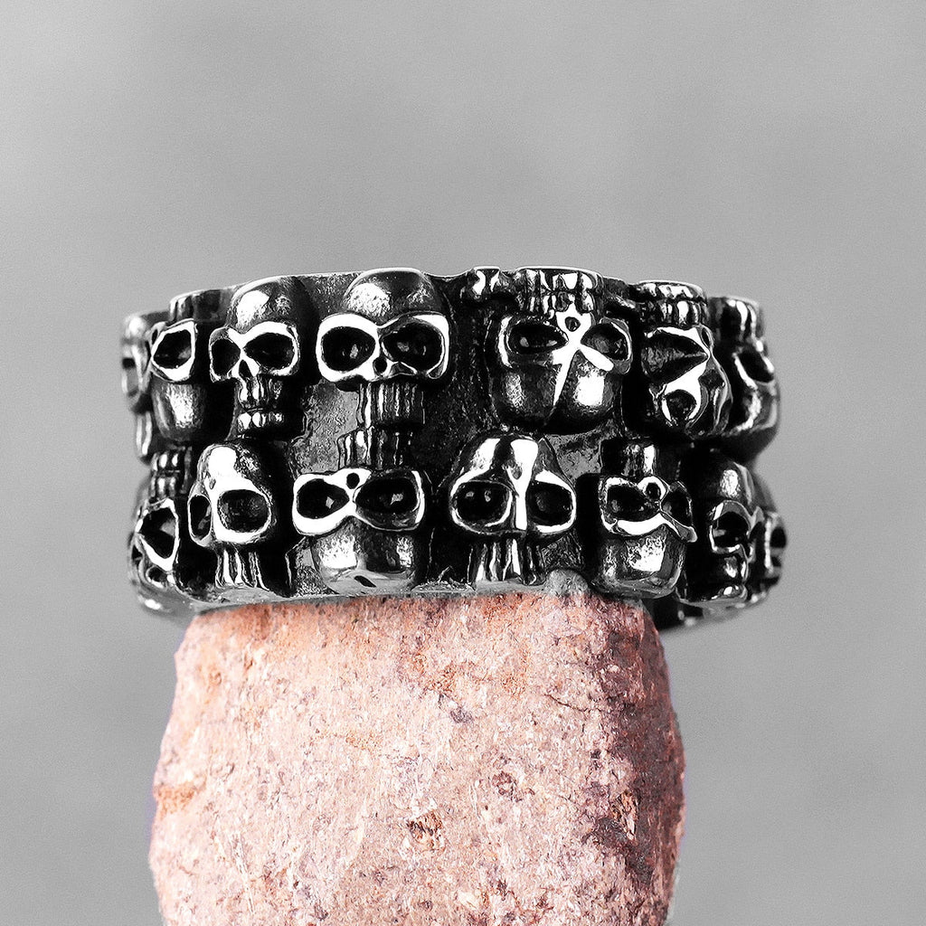 Multi Skull Ring – Carving Gothic Punk Biker for Alternative Styling, Collecting product image