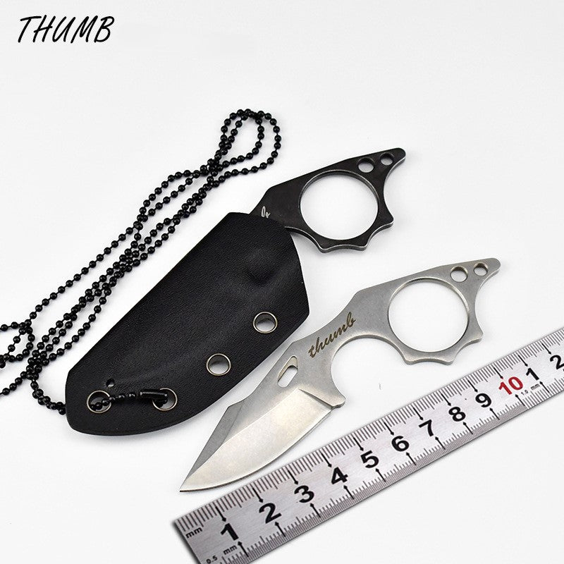 Neck Knife – THUMB Mini Fixed Blade with Skeleton Design EDC with Sheath detail image - detail view 10