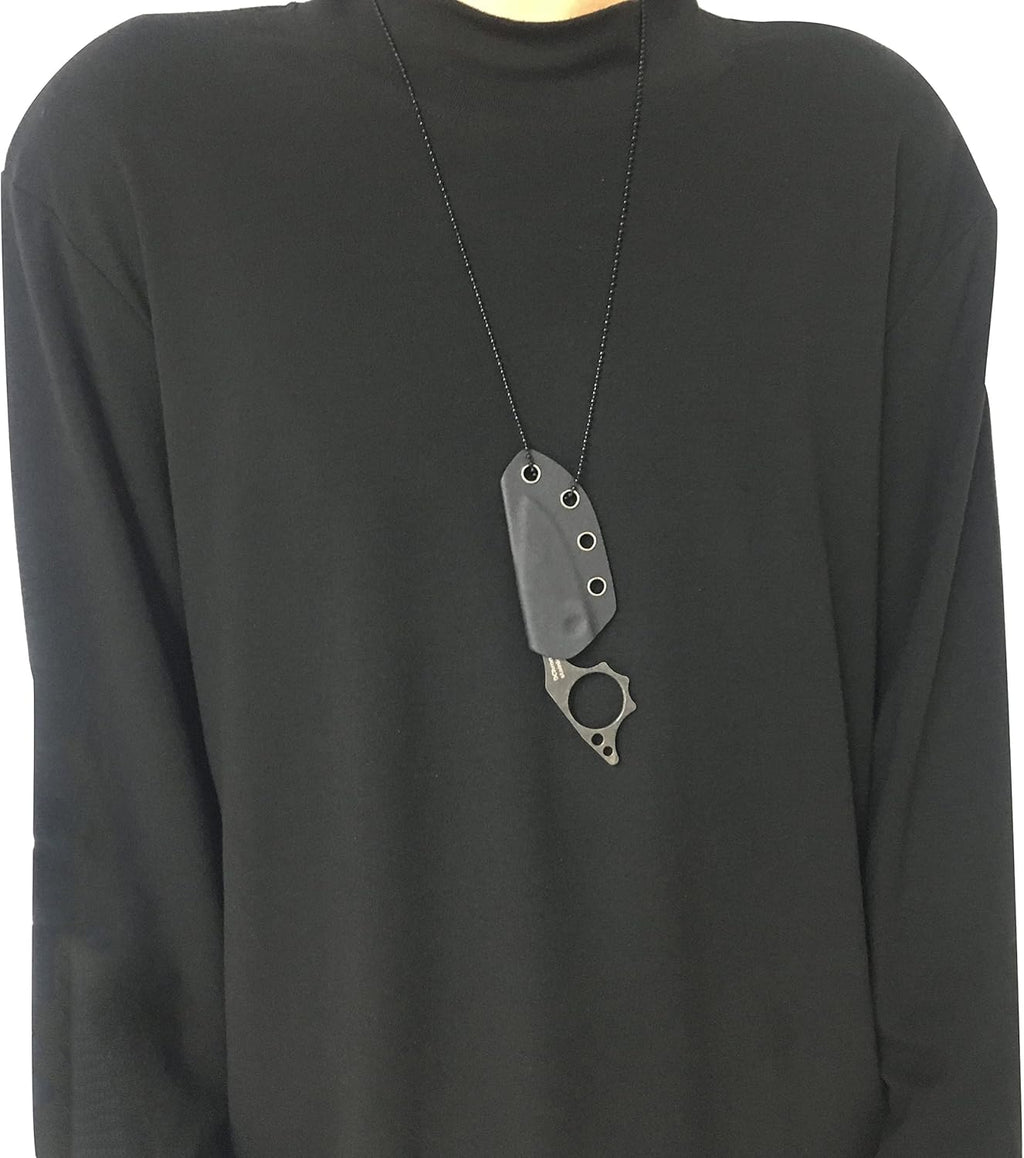 Neck Knife – THUMB Mini Fixed Blade with Skeleton Design EDC with Sheath detail image - detail view 12