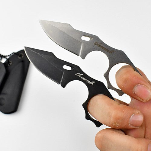 Neck Knife – THUMB Mini Fixed Blade with Skeleton Design EDC with Sheath detail image