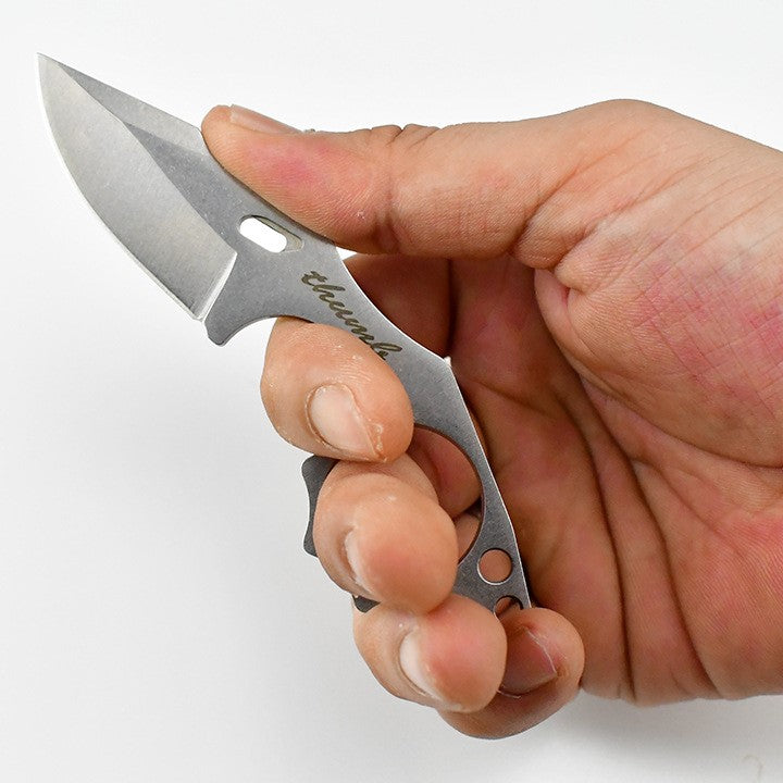 Neck Knife – THUMB Mini Fixed Blade with Skeleton Design EDC with Sheath detail image - detail view 3