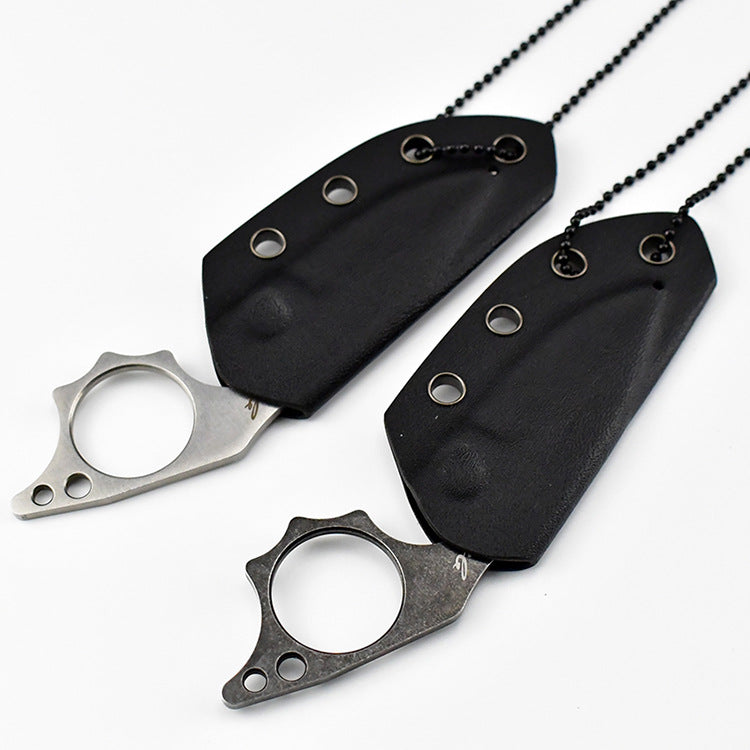 Neck Knife – THUMB Mini Fixed Blade with Skeleton Design EDC with Sheath detail image - detail view 5