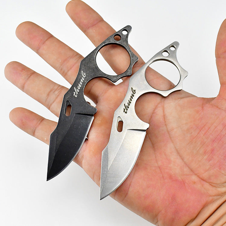 Neck Knife – THUMB Mini Fixed Blade with Skeleton Design EDC with Sheath detail image - detail view 7