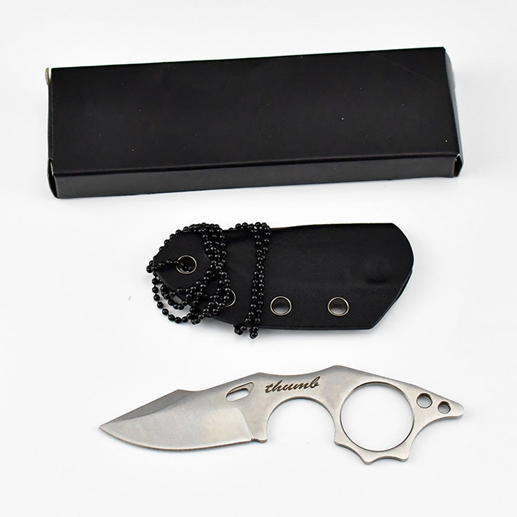 Neck Knife – THUMB Mini Fixed Blade with Skeleton Design EDC with Sheath detail image - detail view 8