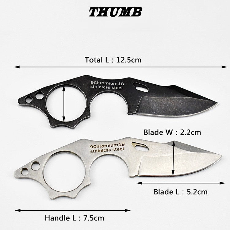 Neck Knife – THUMB Mini Fixed Blade with Skeleton Design EDC with Sheath detail image - detail view 9