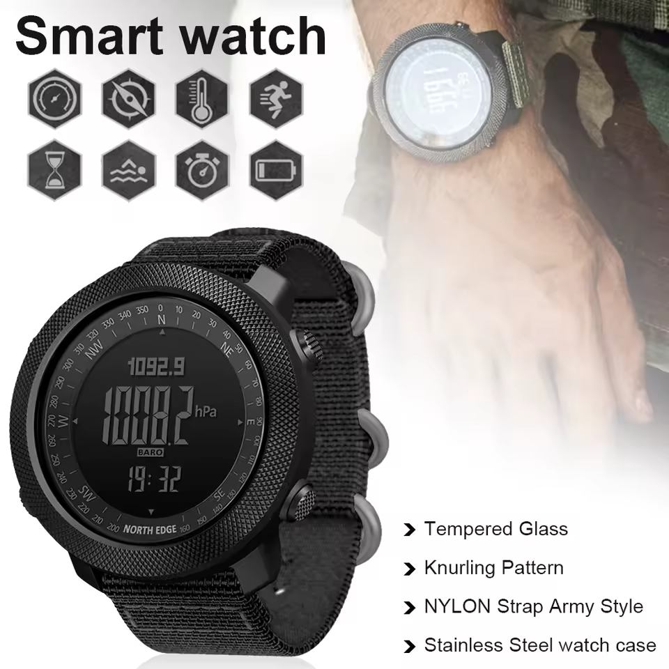 Outdoor Tactical Watch – Military 50M Waterproof Compass Altimeter Hiking Camping product image