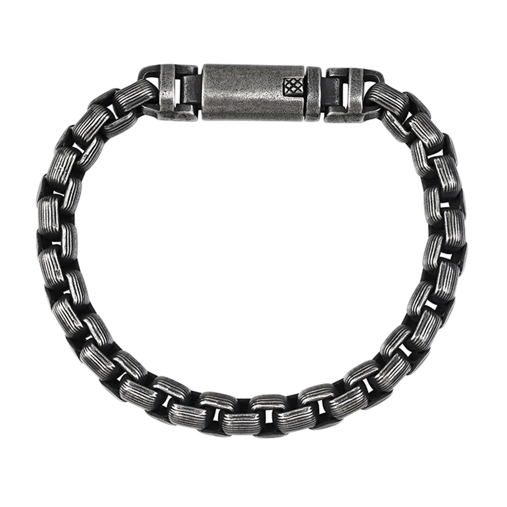 Punk Titanium Bracelet – RustEdge Steel Industrial with Oxidized Finish product image