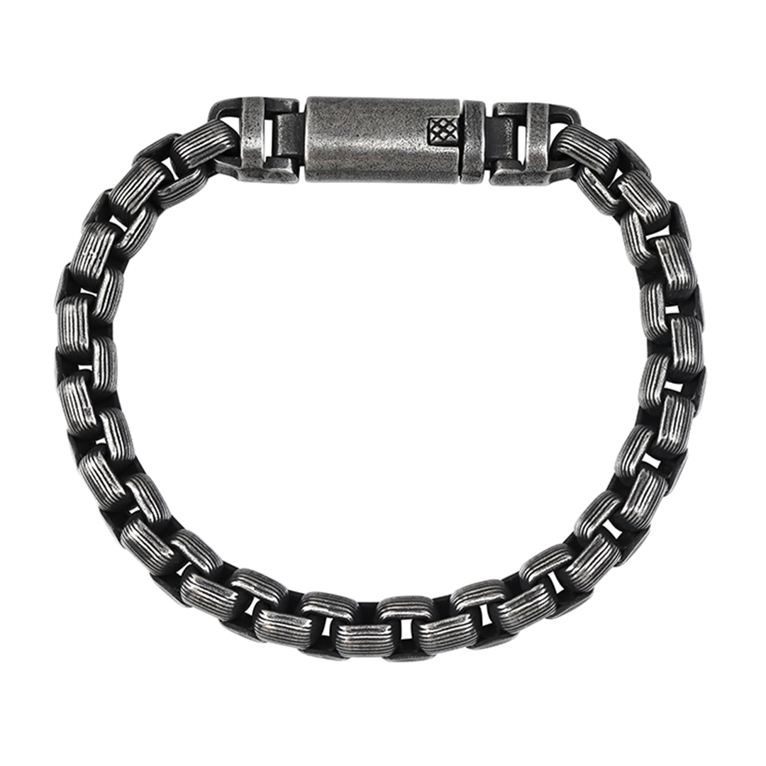 Punk Titanium Bracelet – RustEdge Steel Industrial with Oxidized Finish product image