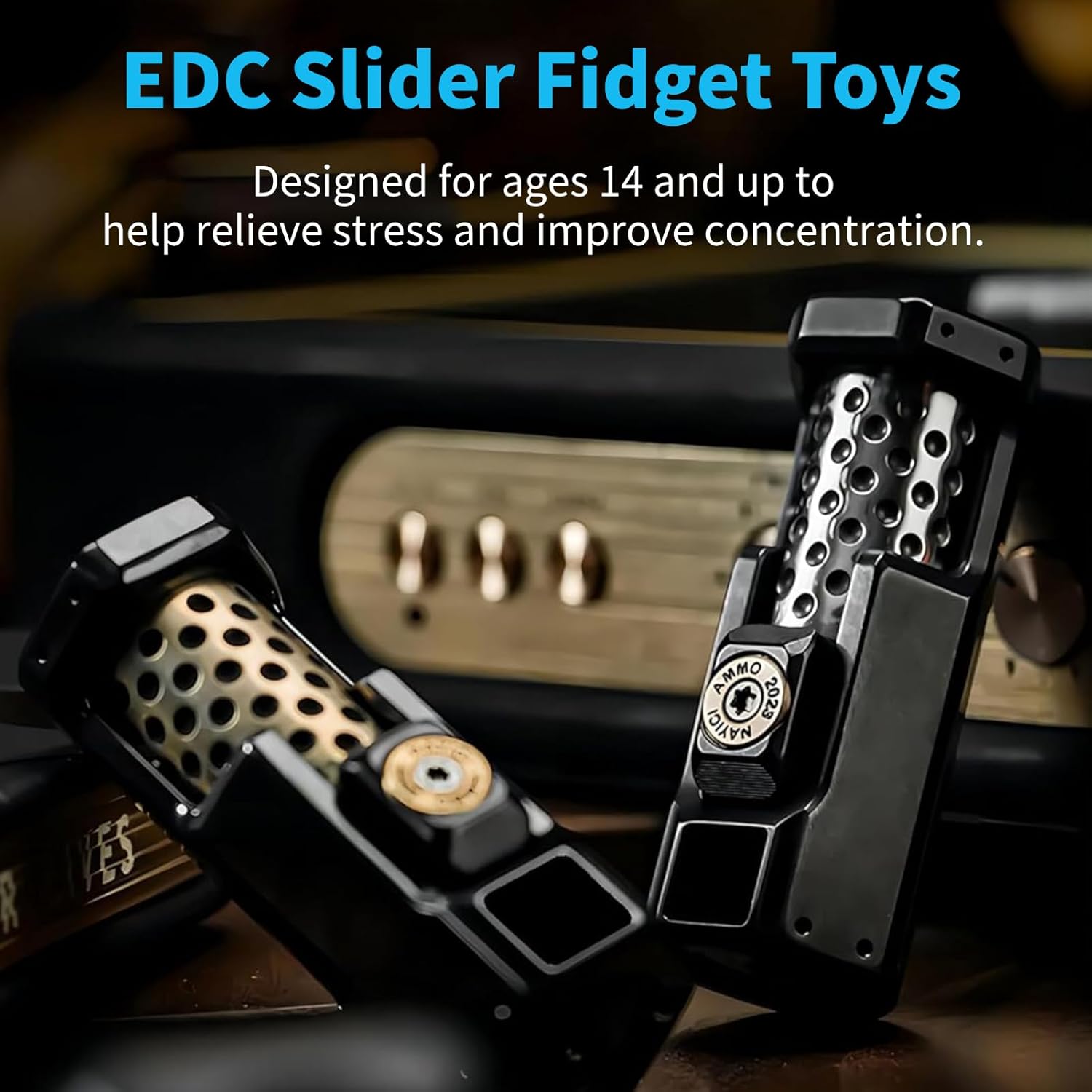 Ratchet Fidget Slider – Titanium 2-Stage Mechanical Smooth Rotation EDC Stress Relief Desk detail image - detail view 10