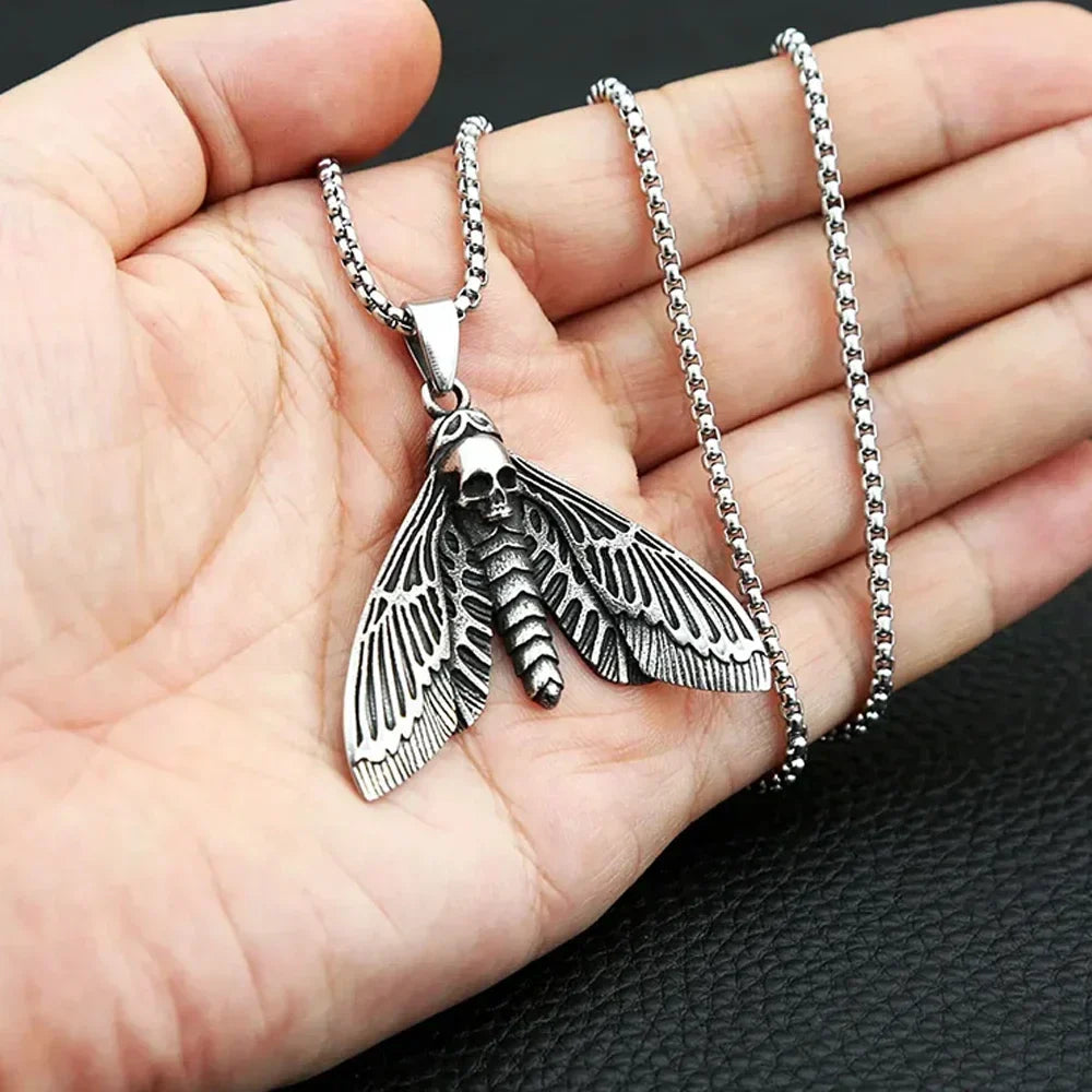 Skull Moth Necklace – Death Gothic Punk Pendant for Alternative Styling, Collecting product image