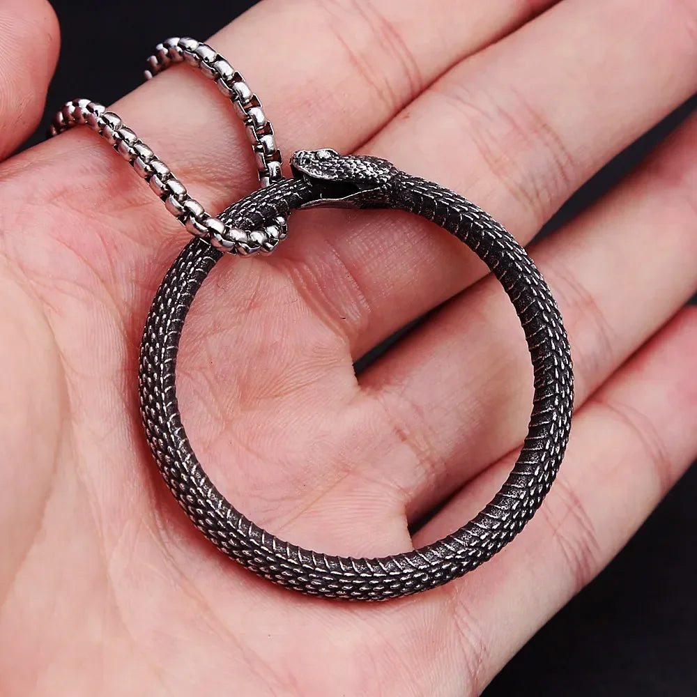 Snake Necklace – Ouroboros Eternity Pendant Gothic Viking Punk Statement product image
