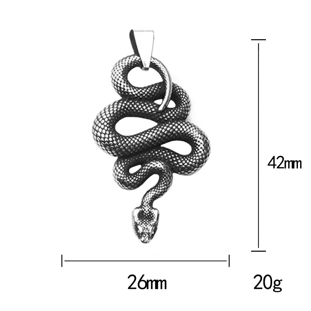 Snake Necklace – Serpent Bound Chain Punk Gothic Biker Viking Statement detail image - detail view 7