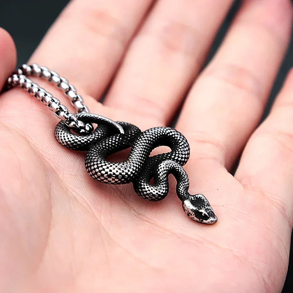 Snake Necklace – Serpent Bound Chain Punk Gothic Biker Viking Statement product image
