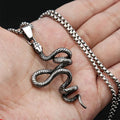 Snake Necklace – Serpent Coil Pendant Gothic Punk Biker Viking Statement product image