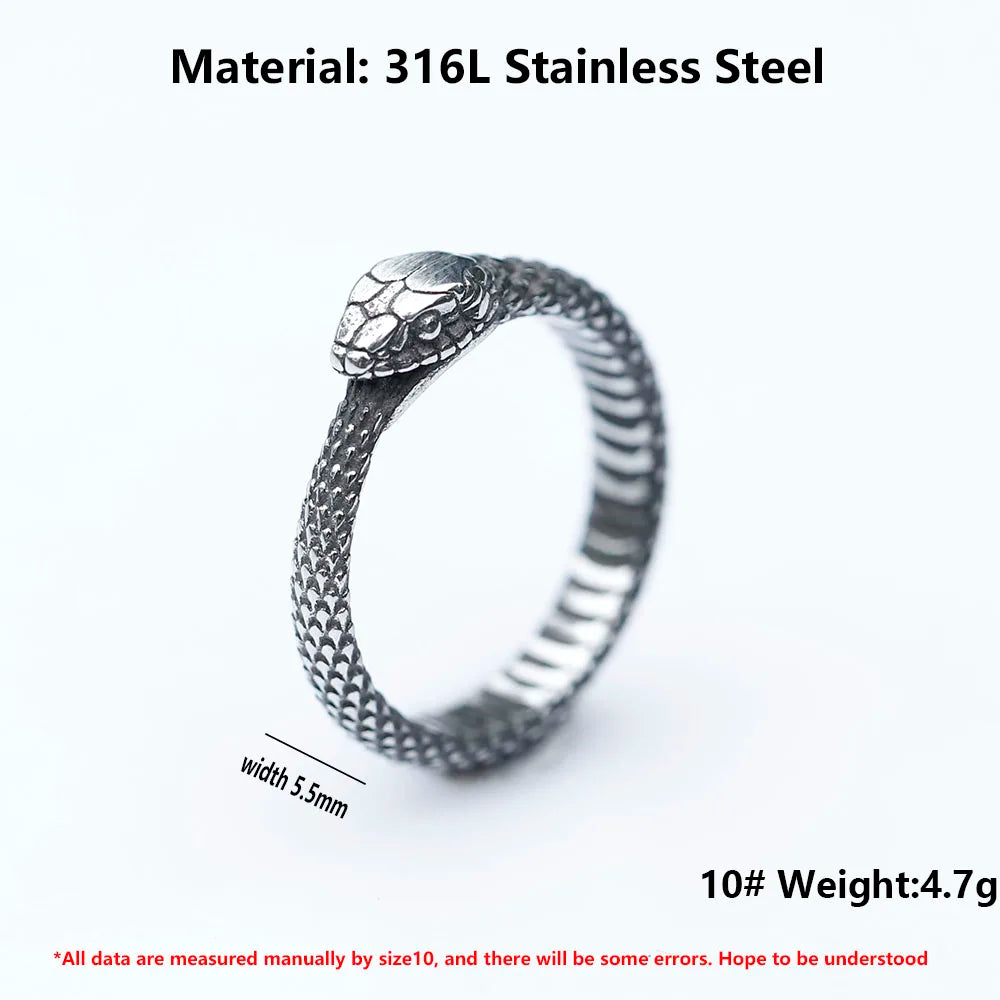 Snake Ring – Ouroboros Serpent Eternity Gothic Viking Punk Statement detail image - detail view 7
