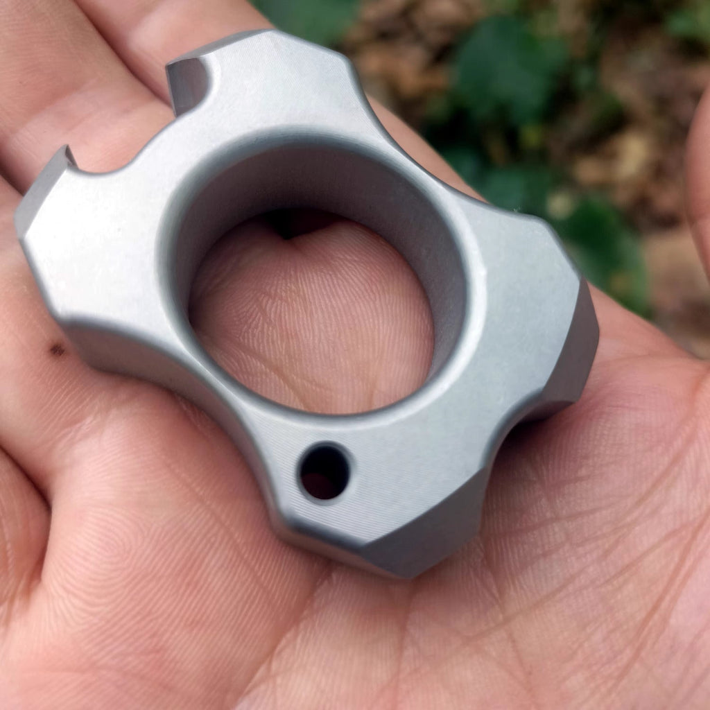 Stainless Steel Bottle Opener Knuckles – 304 Ultra-Thick with 14mm Sandblasted EDC Ring detail image - detail view 4