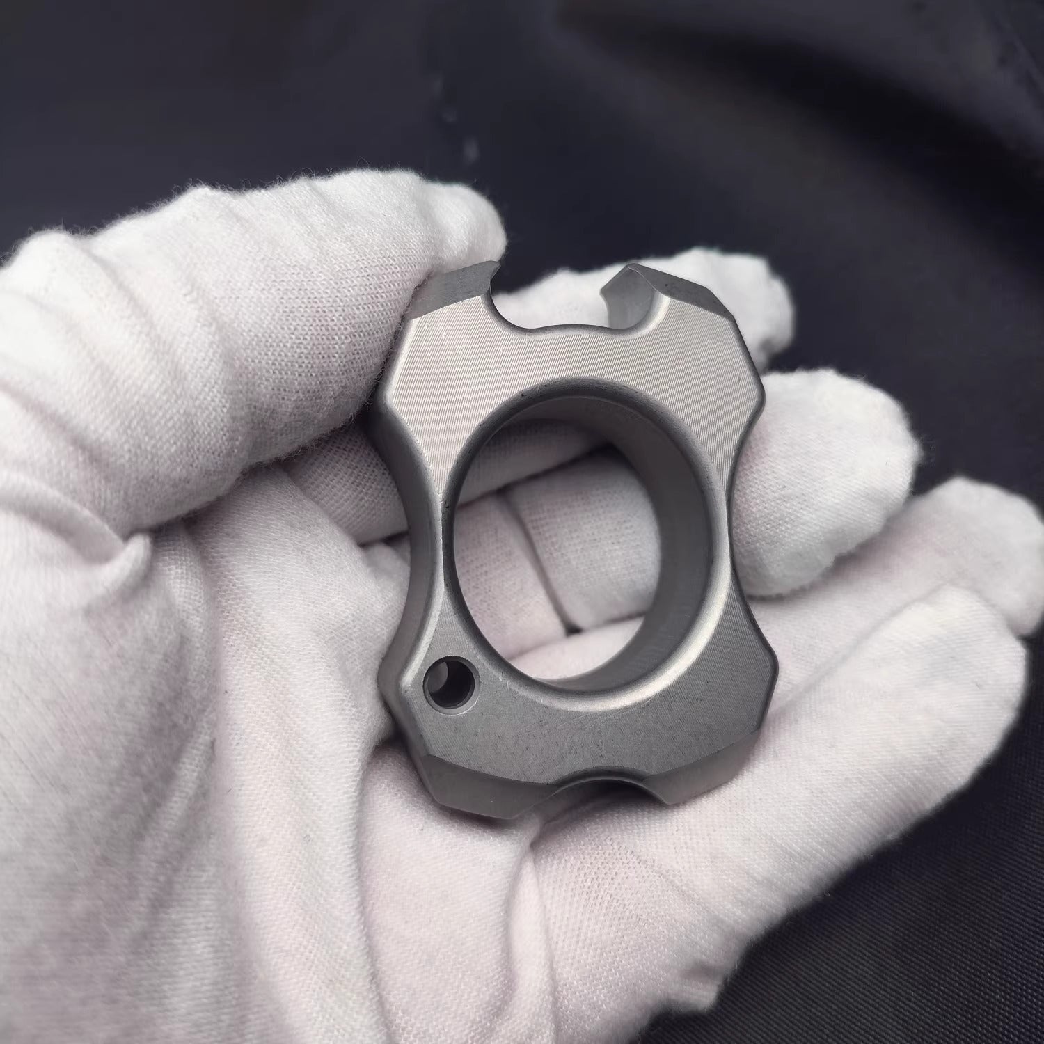 Stainless Steel Bottle Opener Knuckles – 304 Ultra-Thick with 14mm Sandblasted EDC Ring detail image - detail view 5