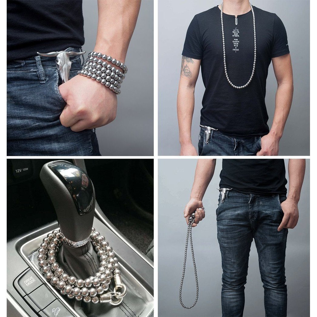 Stainless Steel Bracelet – 316 Self Defense with Quick Release Whip Beads Chain detail image - detail view 7