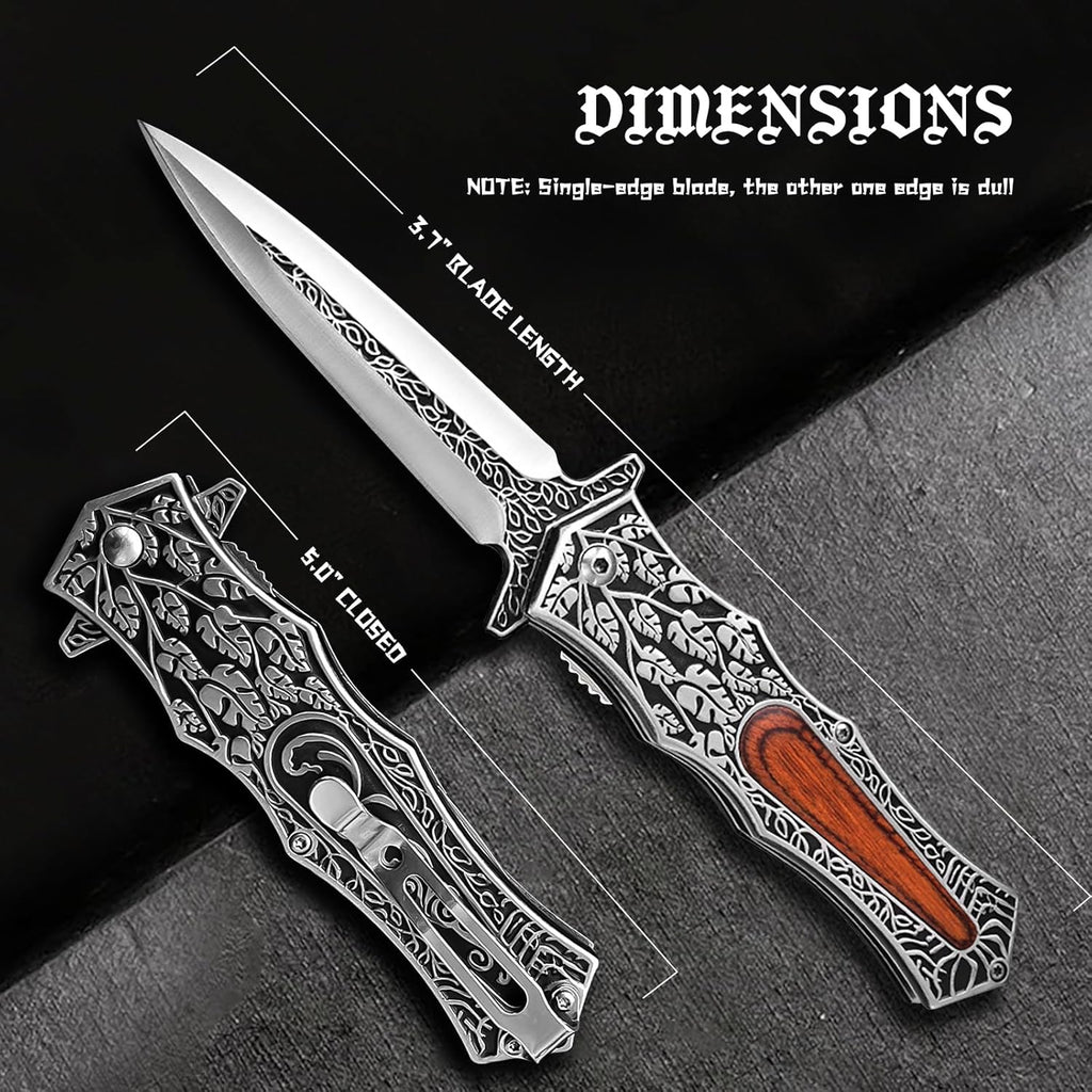 Stainless Steel EDC Knife for Everyday Utility, Collecting, And Outdoor Tasks detail image - detail view 4