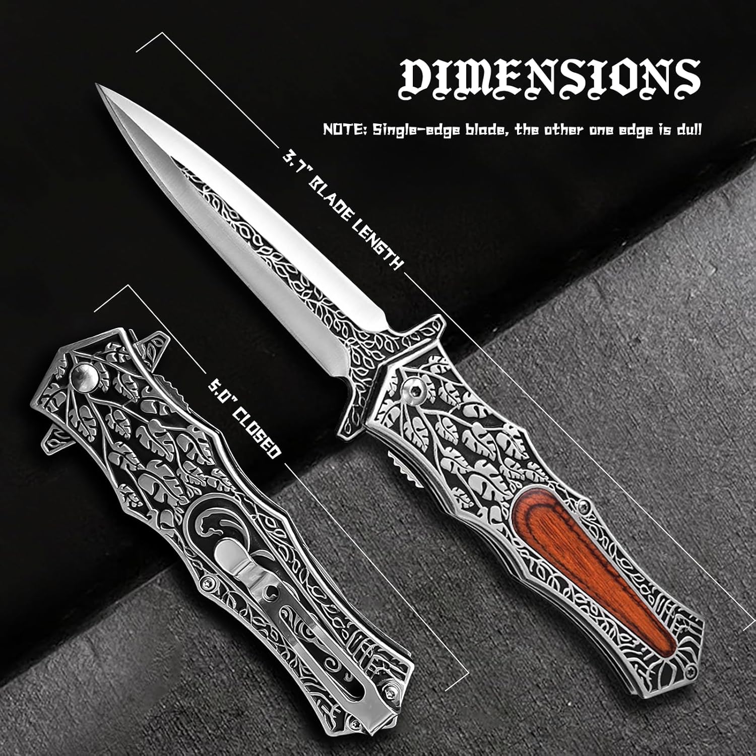 Stainless Steel EDC Knife for Everyday Utility, Collecting, And Outdoor Tasks detail image - detail view 4