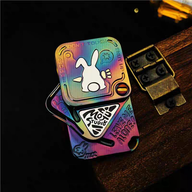 Stainless Steel Fidget Slider – Rabbit Snap Side-Push EDC Collectible Attitude Toy variant image - product view 6