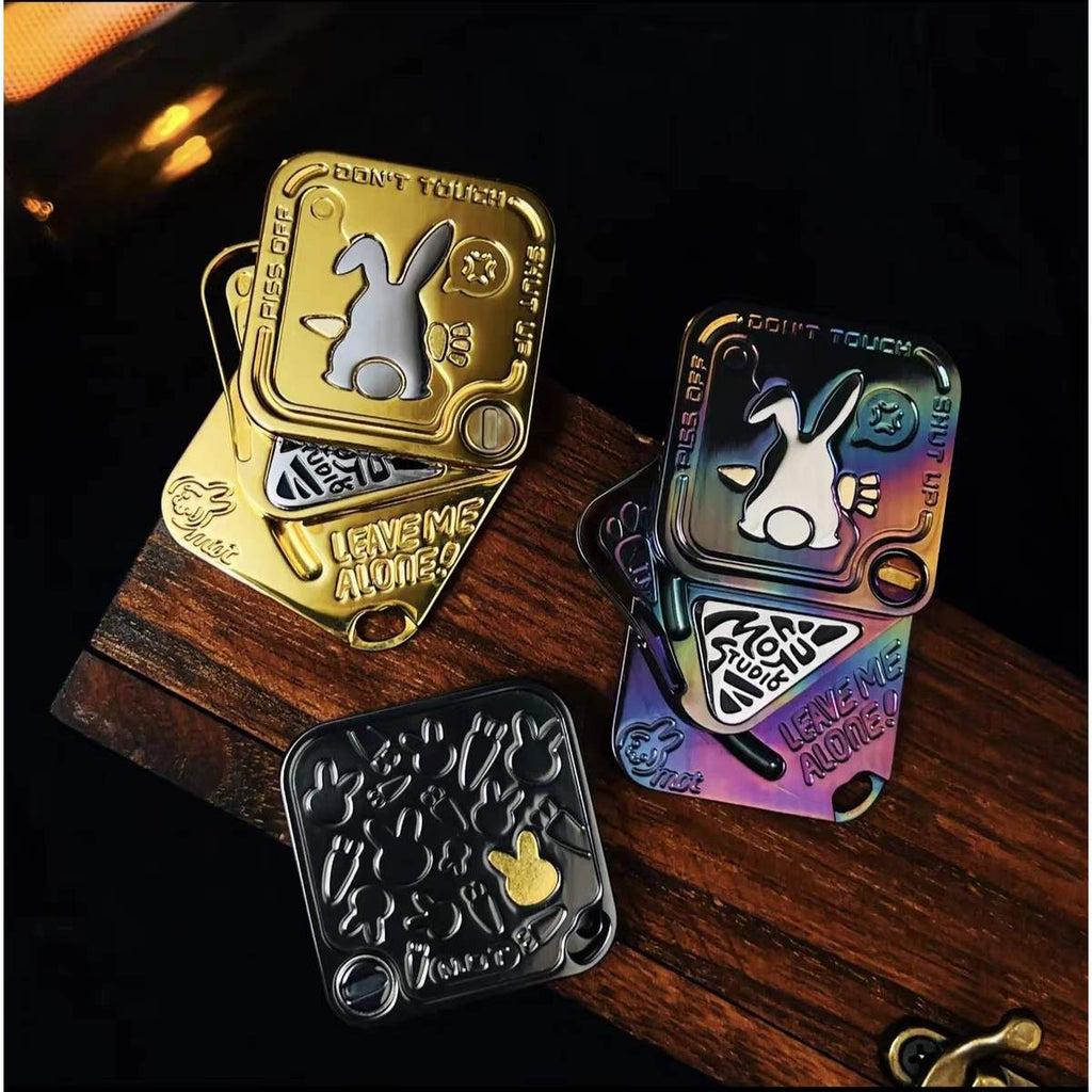 Stainless Steel Fidget Slider – Rabbit Snap Side-Push EDC Collectible Attitude Toy product image