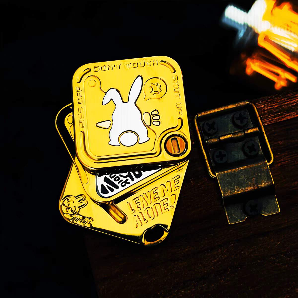 Stainless Steel Fidget Slider – Rabbit Snap Side-Push EDC Collectible Attitude Toy variant image - product view 4