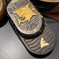 Stainless Steel Fidget Slider – Sea Shark EDC with Brass Shark Inlay variant image