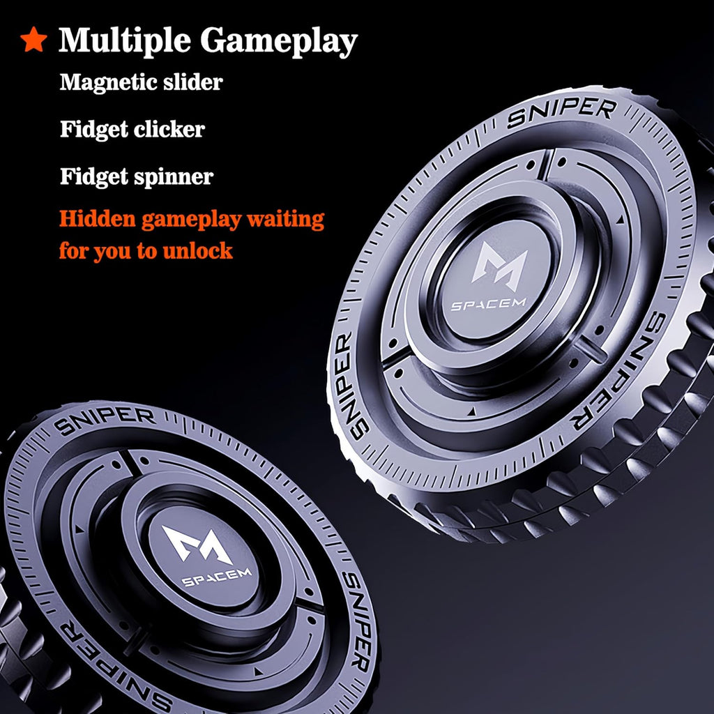 Stainless Steel Fidget Slider – TriVortex 3-in-1 with Premium CNC Aluminum EDC Spinner detail image - detail view 4