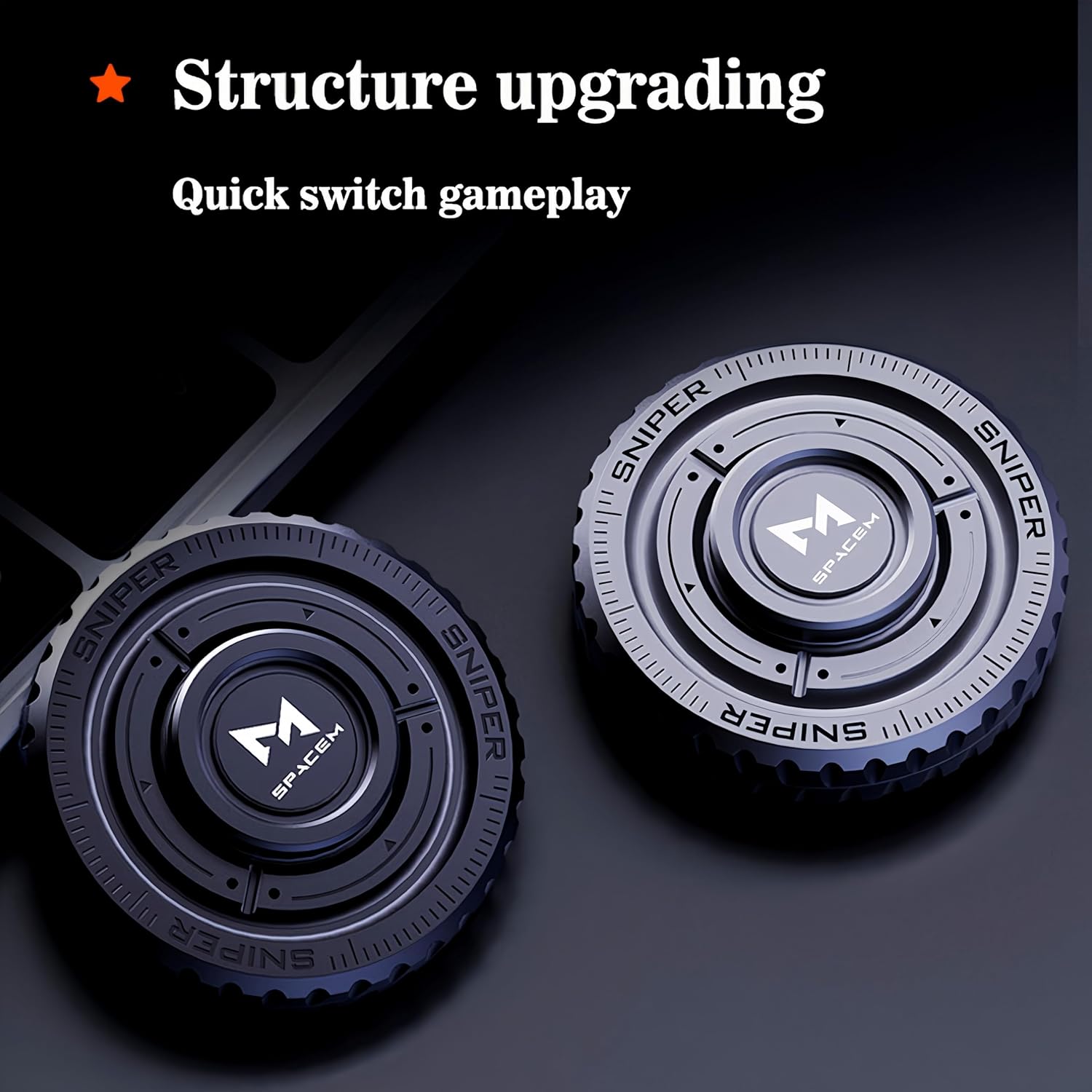 Stainless Steel Fidget Slider – TriVortex 3-in-1 with Premium CNC Aluminum EDC Spinner detail image - detail view 6