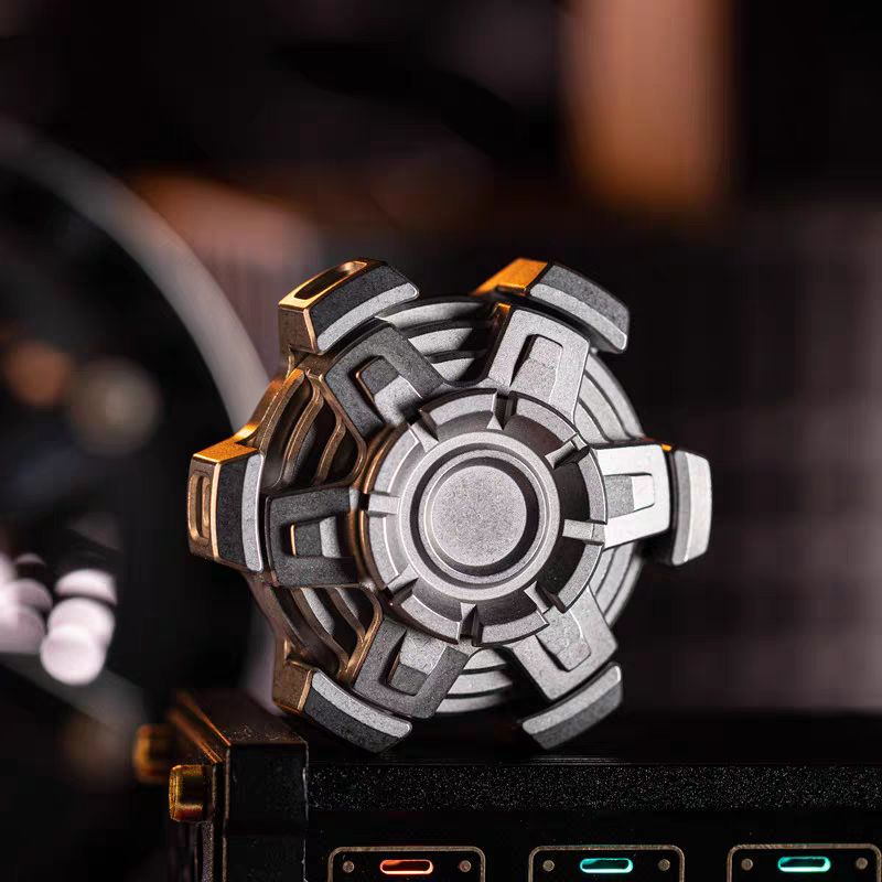 Stainless Steel Fidget Spinner – Machinarium with Dual Ring EDC detail image