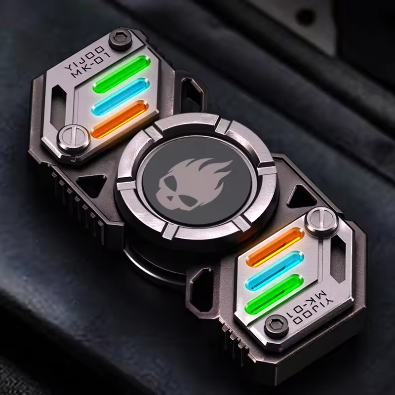 Stainless Steel Fidget Spinner – Metal Glow in the Dark Skull UFO product image