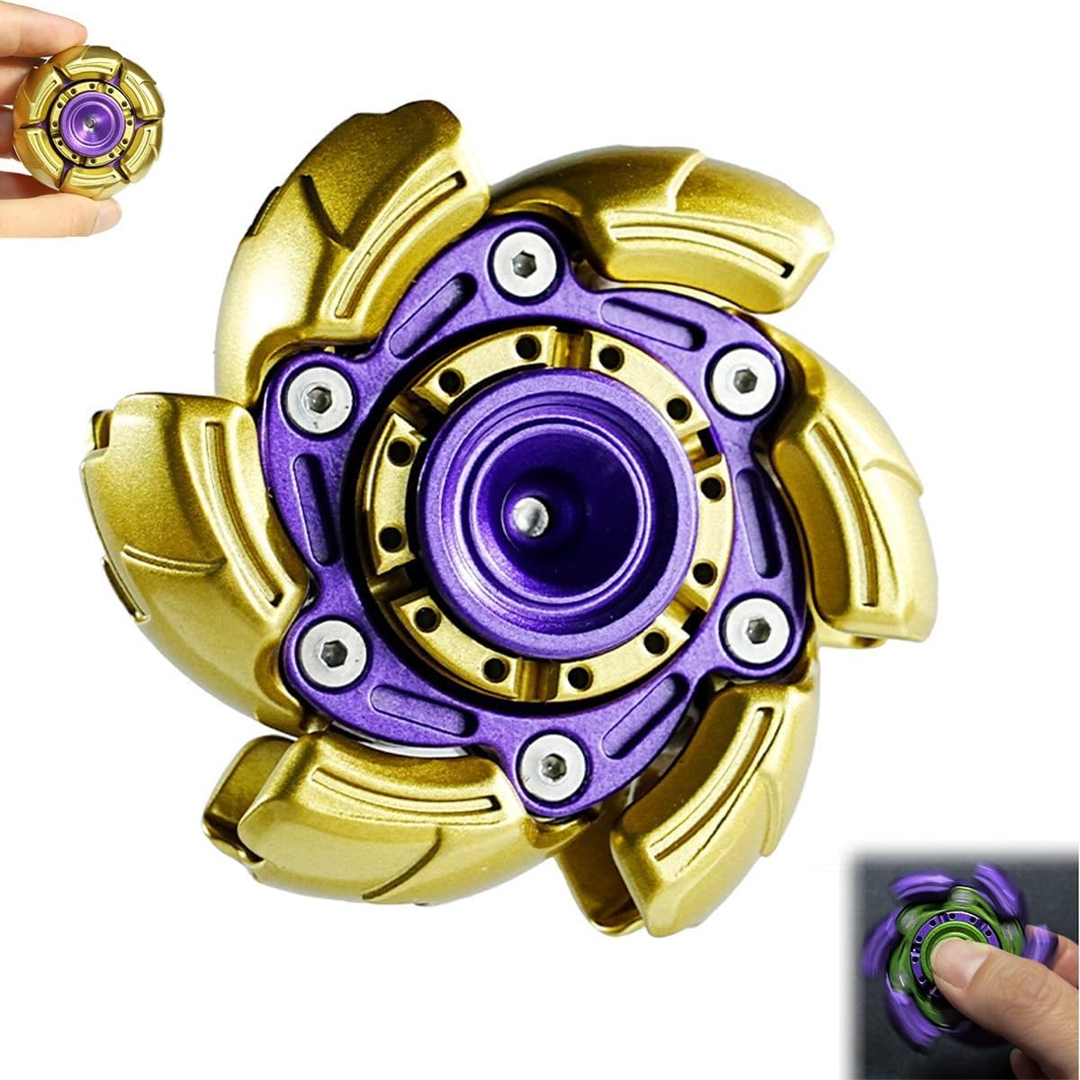 Stainless Steel Fidget Spinner – Metal Mecha Transforming with AlphaRevolve EDC variant image - product view 12