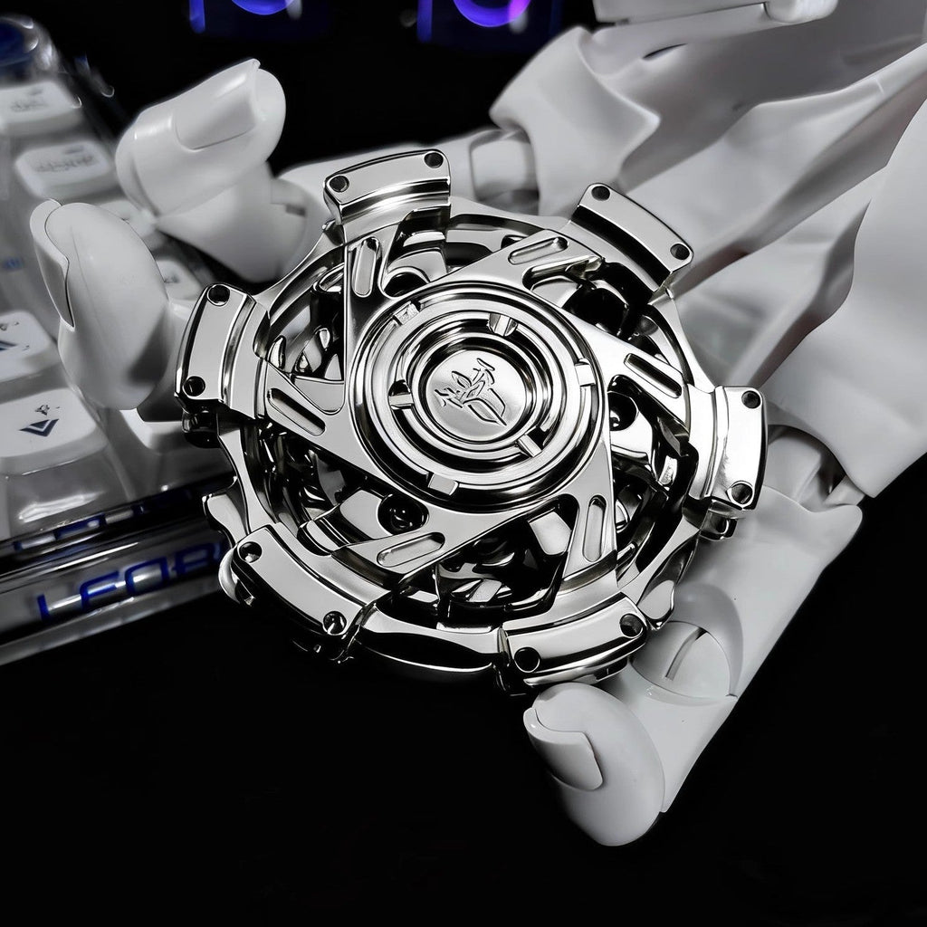 Stainless Steel Fidget Spinner – Metal Triple-Ring Linked 195g detail image