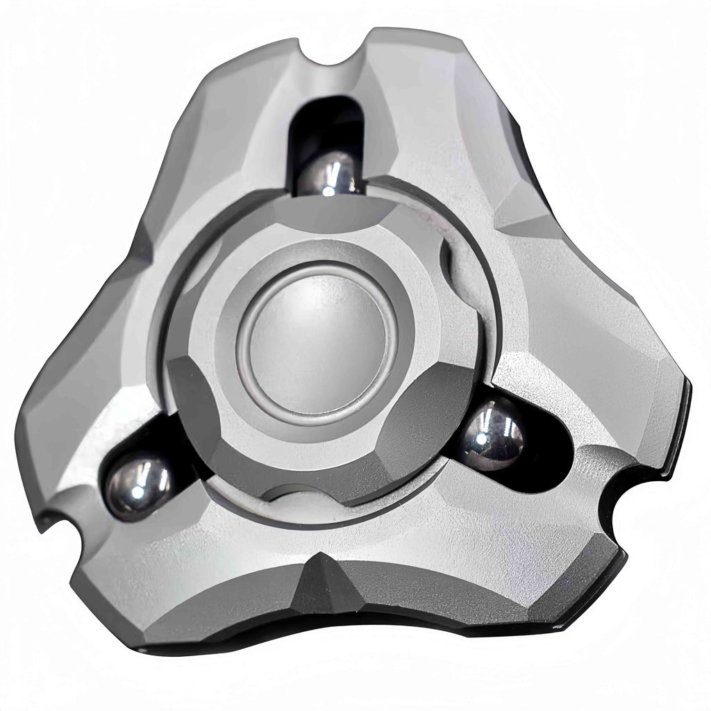 Stainless Steel Fidget Spinner – Shield Toy with Embedded Ball Bearings detail image