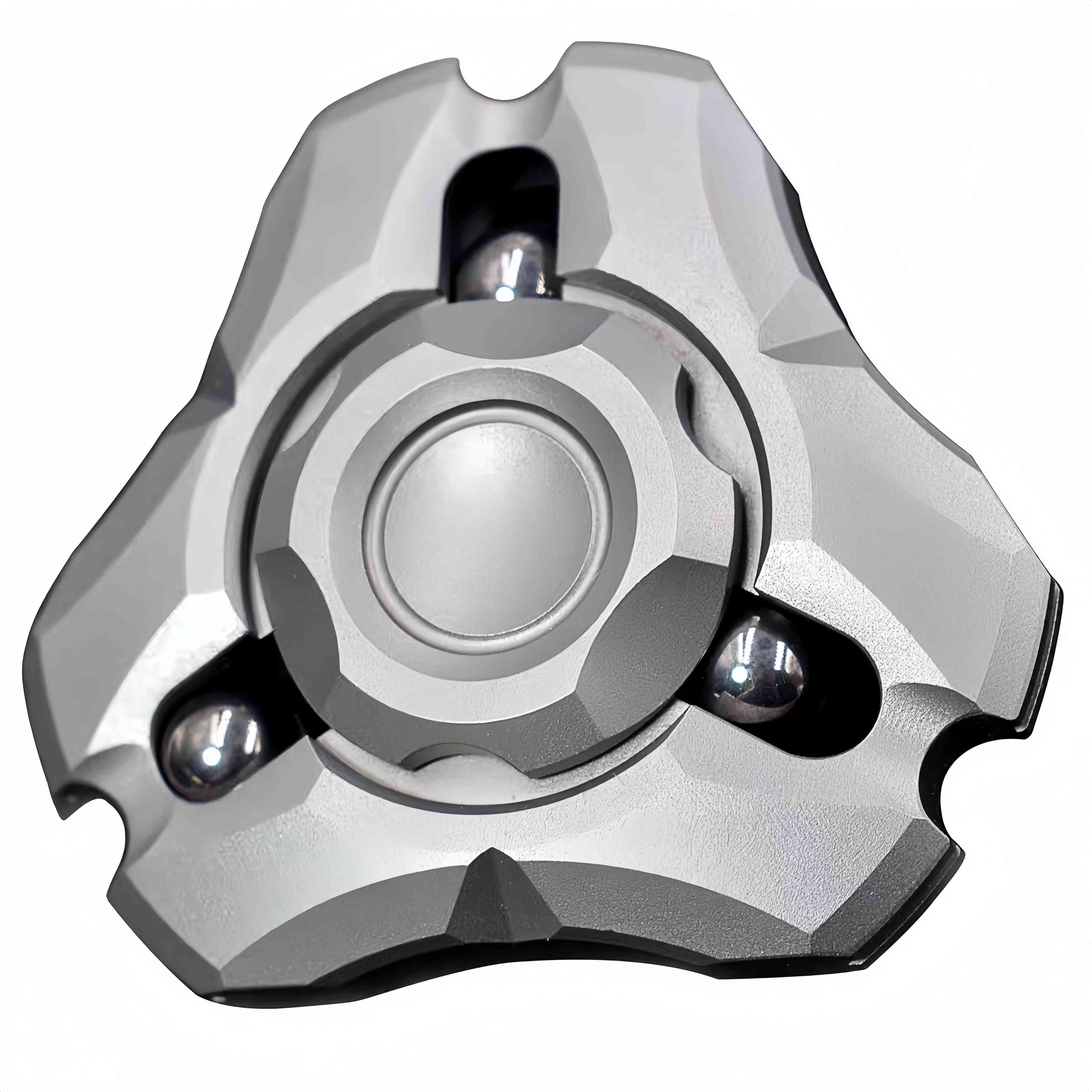 Stainless Steel Fidget Spinner – Shield Toy with Embedded Ball Bearings detail image