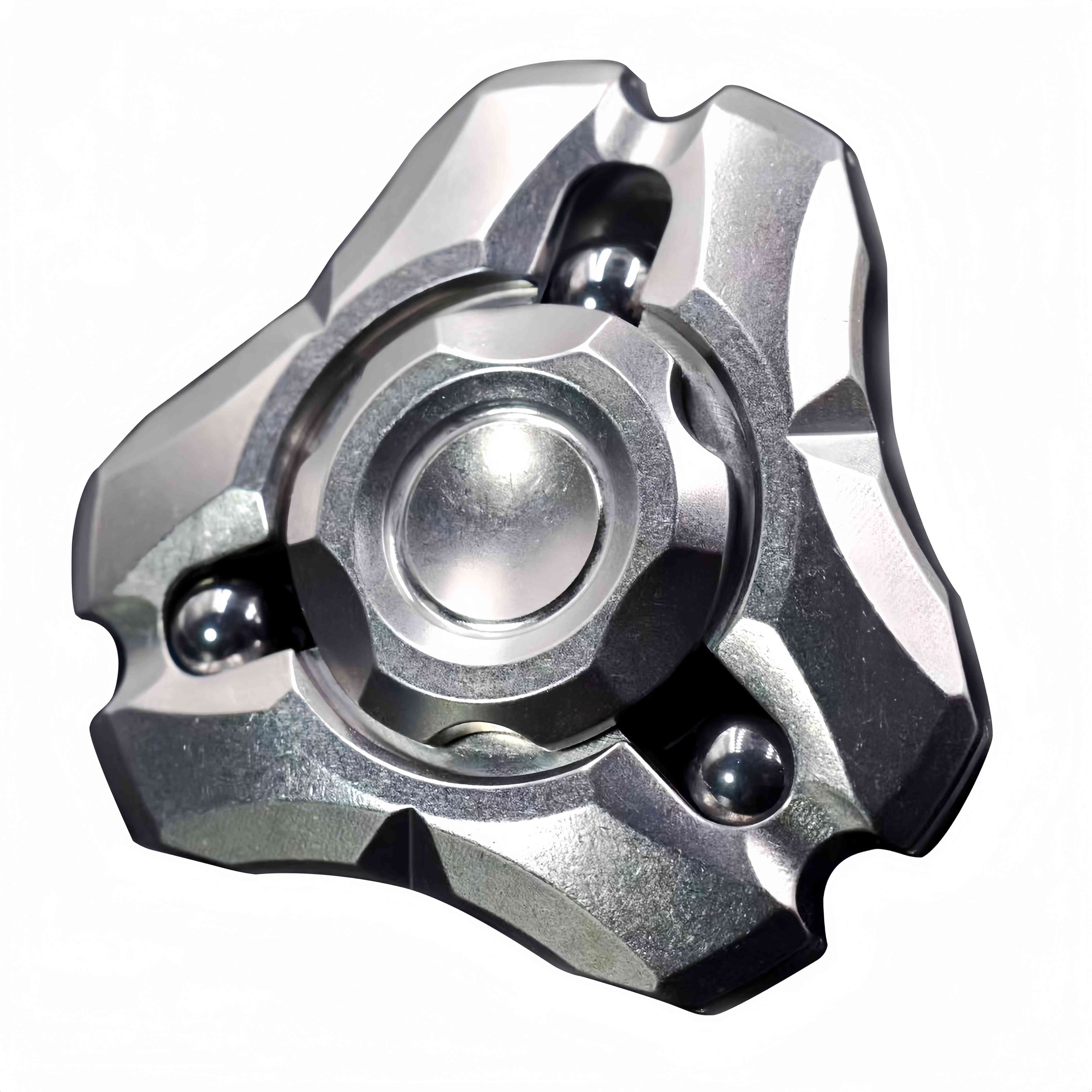 Stainless Steel Fidget Spinner – Shield Toy with Embedded Ball Bearings detail image - detail view 3