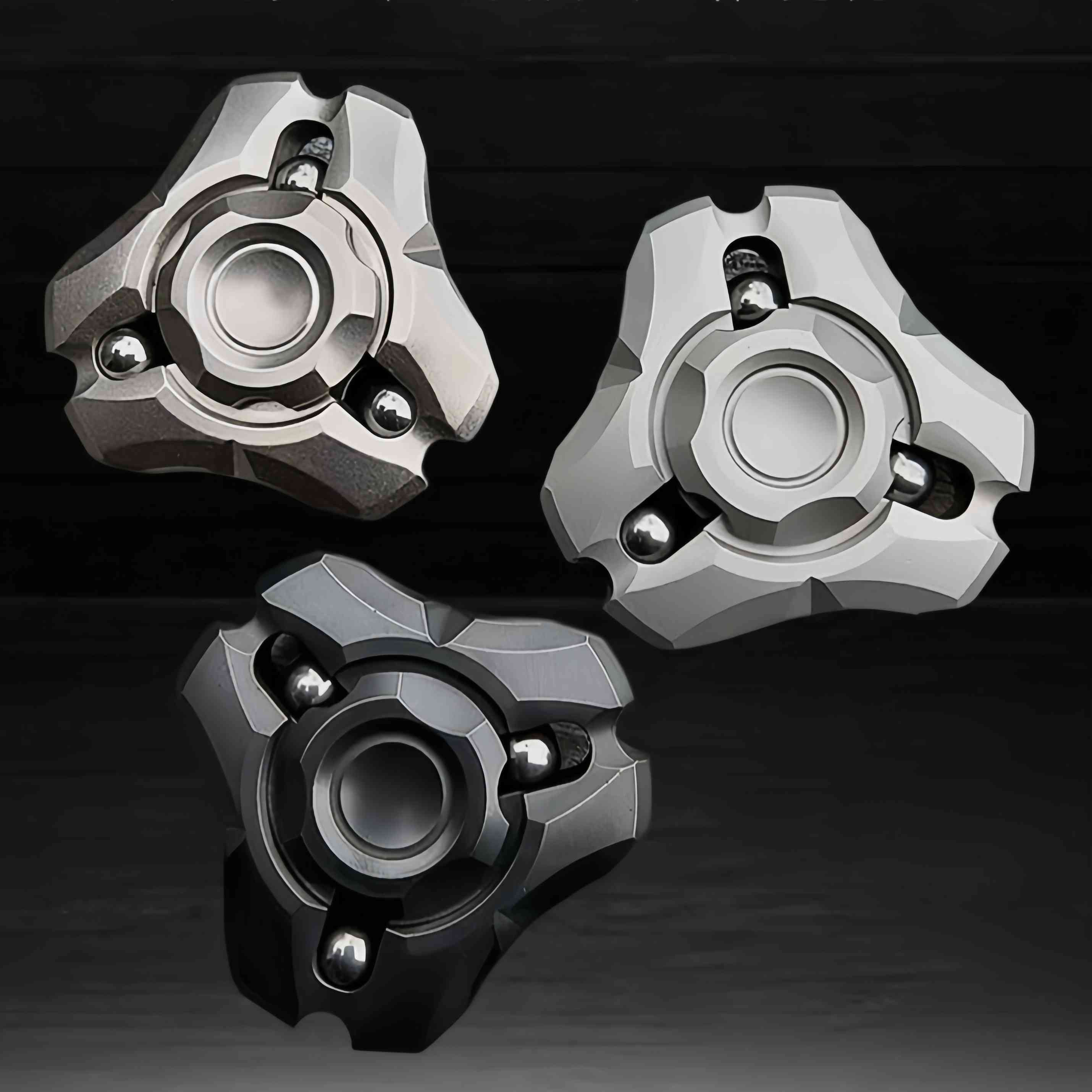 Stainless Steel Fidget Spinner – Shield Toy with Embedded Ball Bearings product image