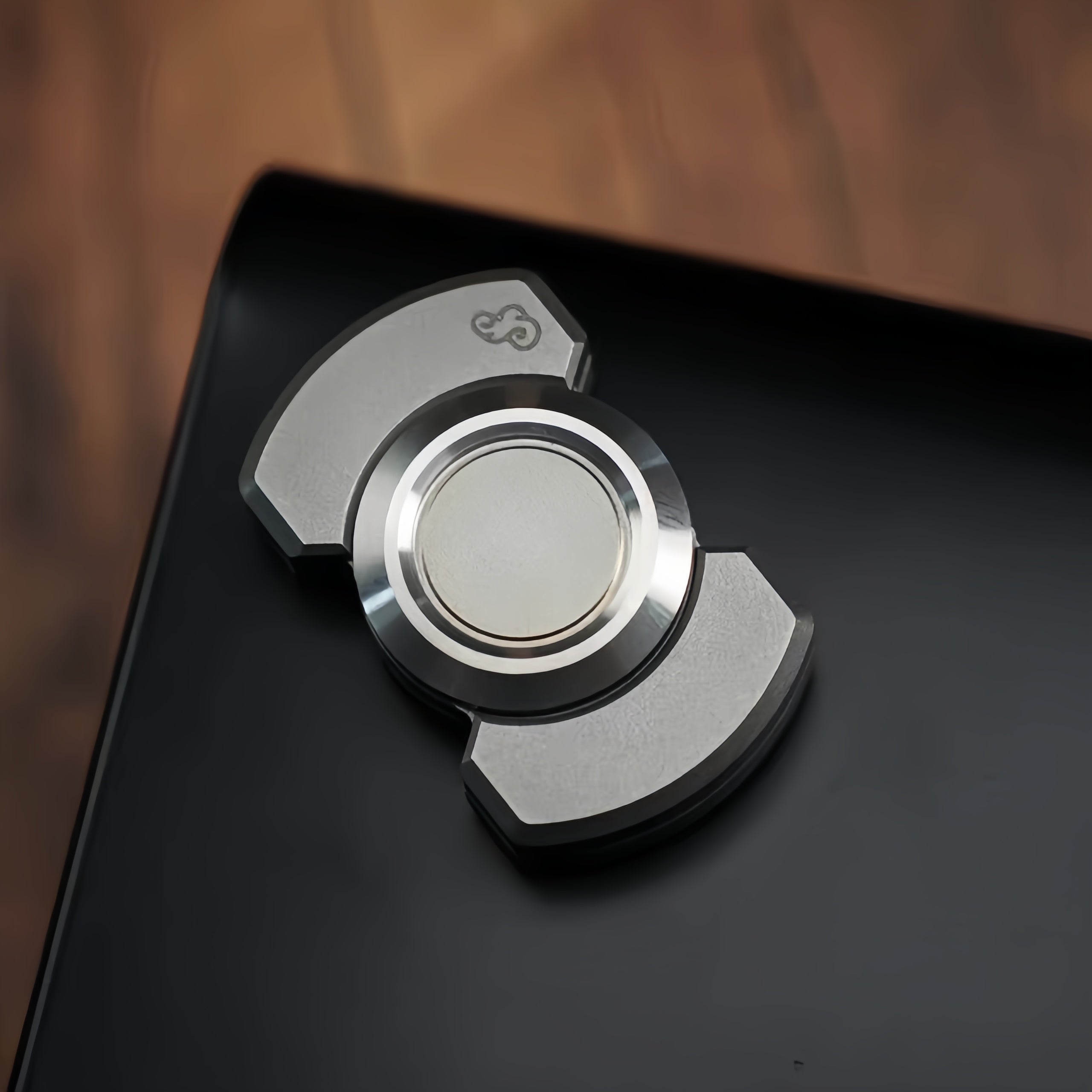 Stainless Steel Fidget Spinner – Square and Circle Mini with Sound Toy variant image