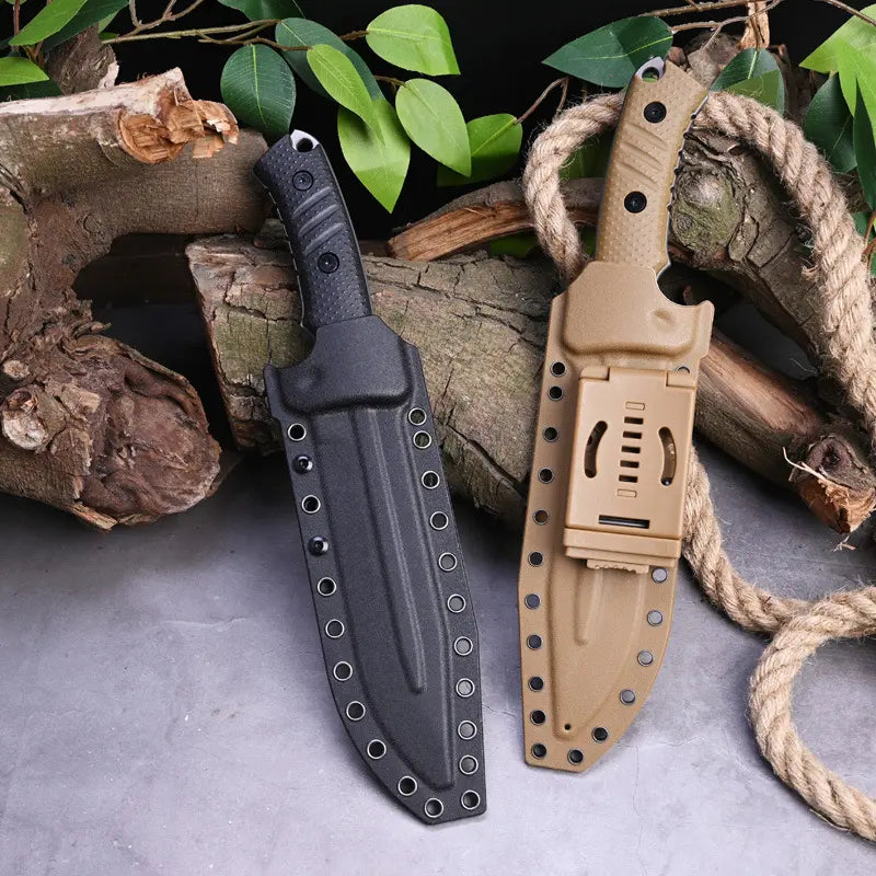 Stainless Steel Fixed Blade Knife – Full Tang Stonewash Tactical Sheath Survival Hunting detail image - detail view 8