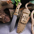 Stainless Steel Fixed Blade Knife – Full Tang Stonewash Tactical Sheath Survival Hunting product image