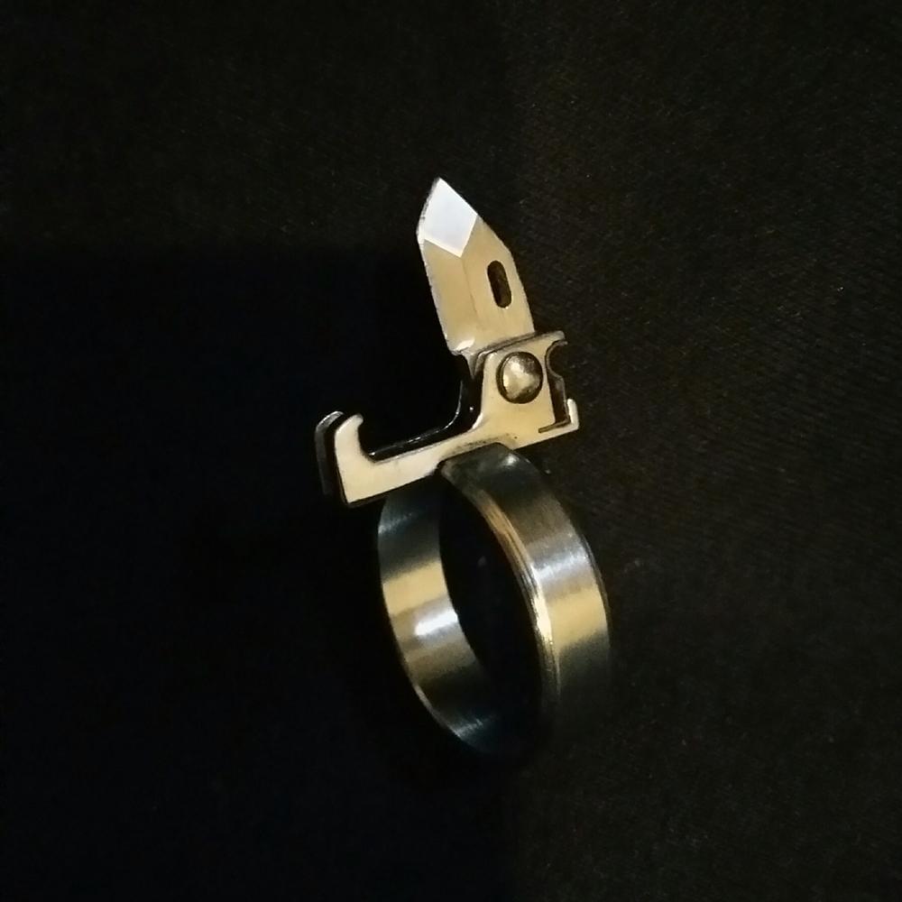 Stainless Steel Folding Knife – 304 Ring with Single Finger Blade EDC Multi-Tool product image