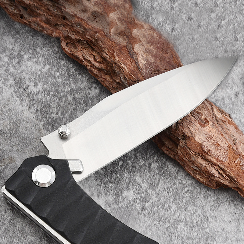 Stainless Steel Folding Knife – Ergonomic Handle Compact EDC Outdoor Camping Utility detail image - detail view 4