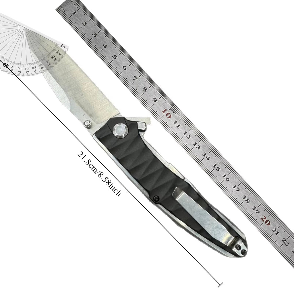 Stainless Steel Folding Knife – Ergonomic Handle Compact EDC Outdoor Camping Utility detail image - detail view 8