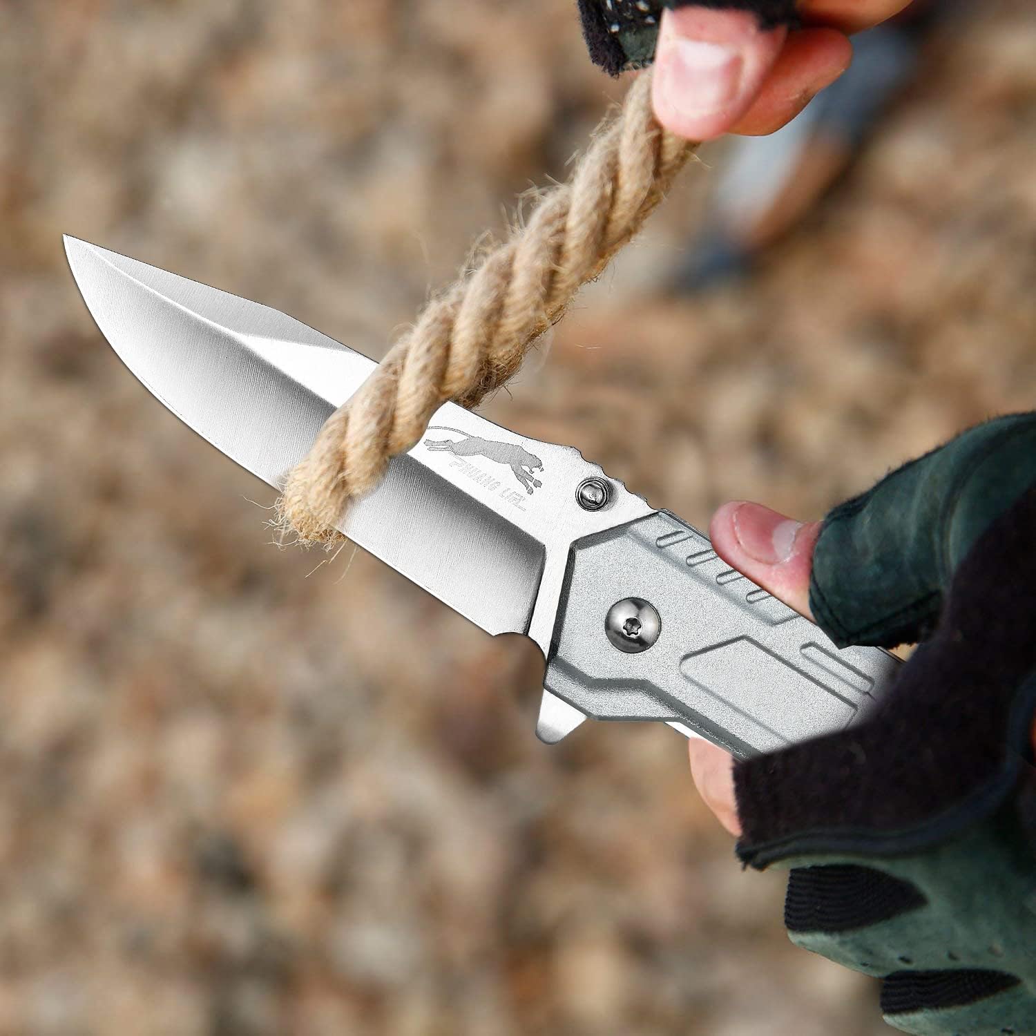Stainless Steel Folding Knife – Leopard's Edge Multipurpose Pocket detail image - detail view 9