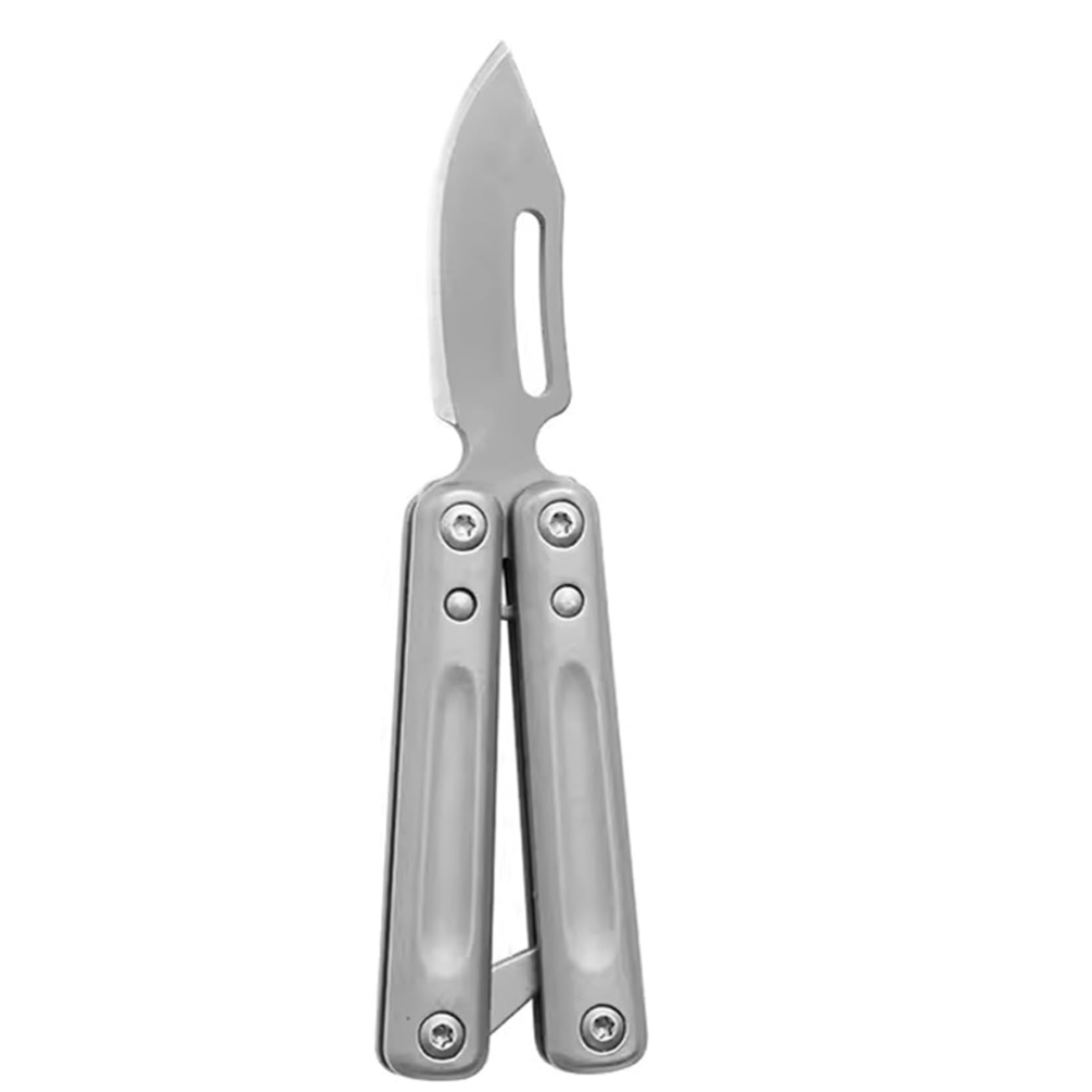 Stainless Steel Folding Knife – PicoBlade Mini Butterfly Keychain with EDC detail image - detail view 5