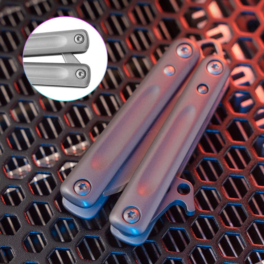 Stainless Steel Folding Knife – PicoBlade Mini Butterfly Keychain with EDC detail image - detail view 7